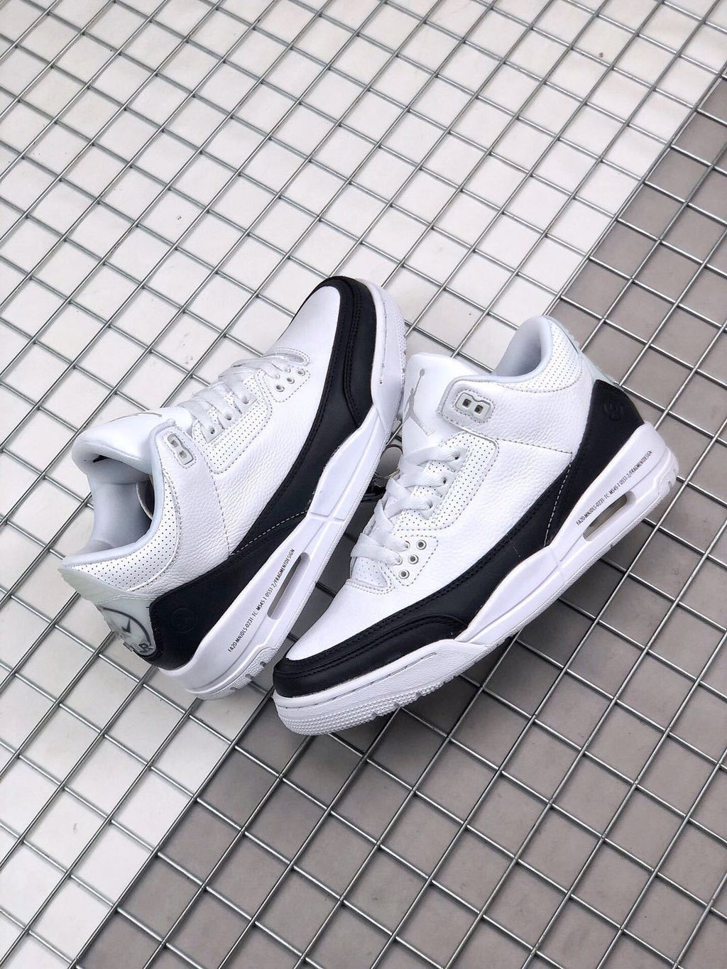 Fragment x Air Jordan 3 Sneakers in White Black - product image from the listing.