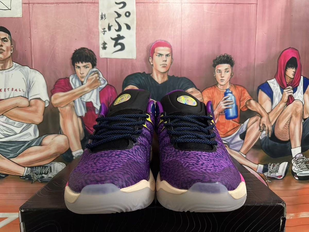 Nike Basketball Shoes in Purple, in Navy and Volt - product image from the listing.
