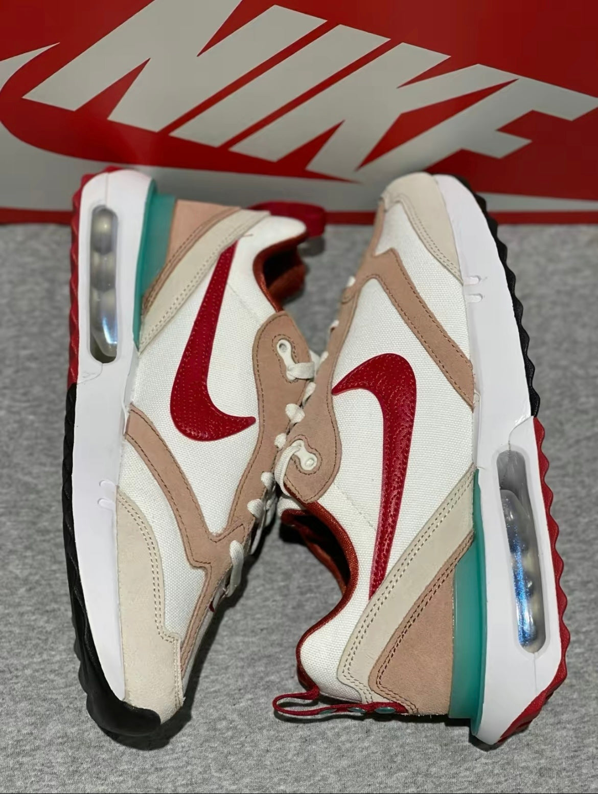 Nike Air Max Dawn CNY Sneakers in White Red DQ4976-161 - product image from the listing.