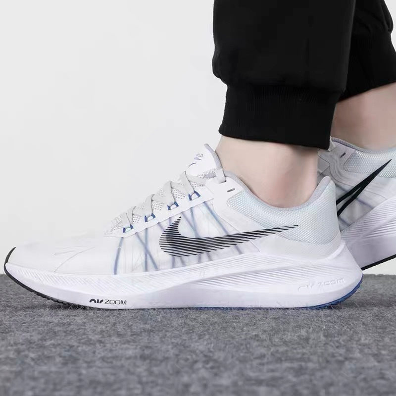 Nike Zoom Winflo 7 Running Shoes in White Blue CW3419-008 - product image from the listing.