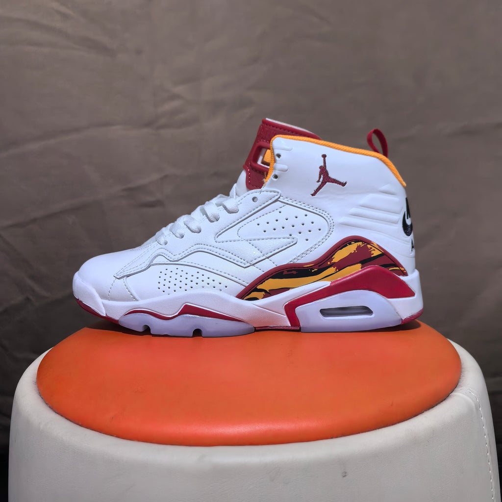 Jordan 6 Retro High-Top Sneakers in White and Red - product image from the listing.