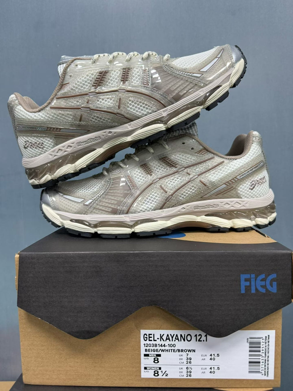 Nike Zoom Vomero 5 Sneakers in Beige White Brown 1203B144-100 - product image from the listing.