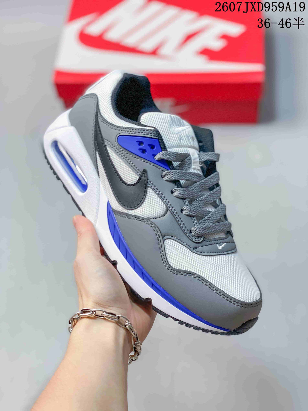 Nike Air Max Correlate Sneakers in Gray White Blue 511416-094 - product image from the listing.