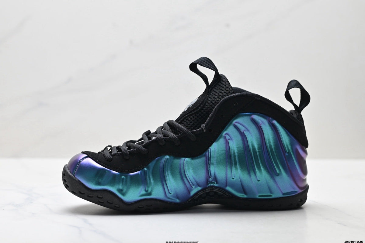 Nike Air Foamposite One Penny Hardaway Sneakers in Black Blue Purple - product image from the listing.