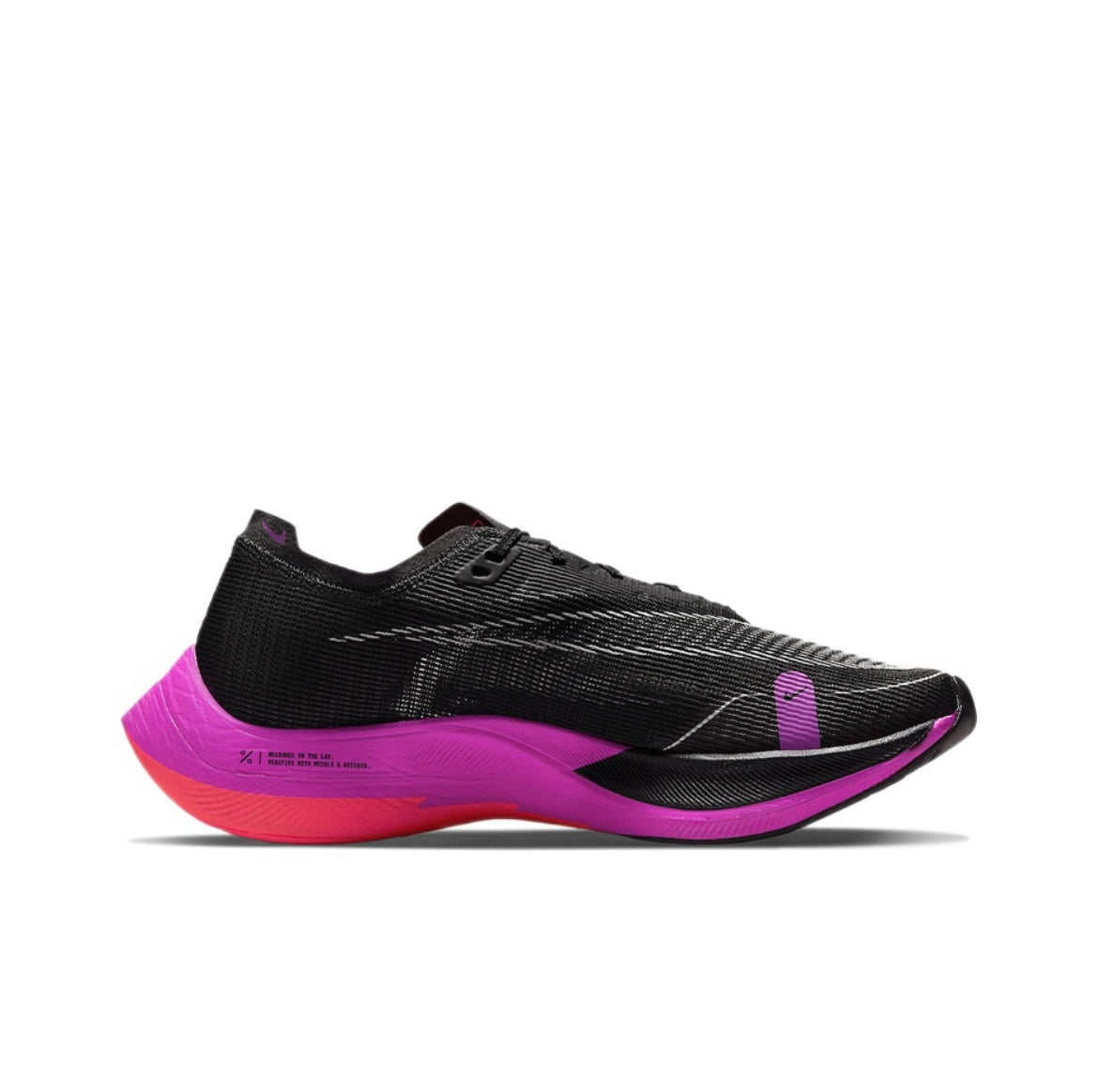 Nike ZoomX Vaporfly NEXT% 2 Running Shoes in Black Purple CU4111-002 - product image from the listing.
