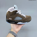 Air Jordan 5 Retro High-Top Sneakers in Brown and Pink - product image from the listing.