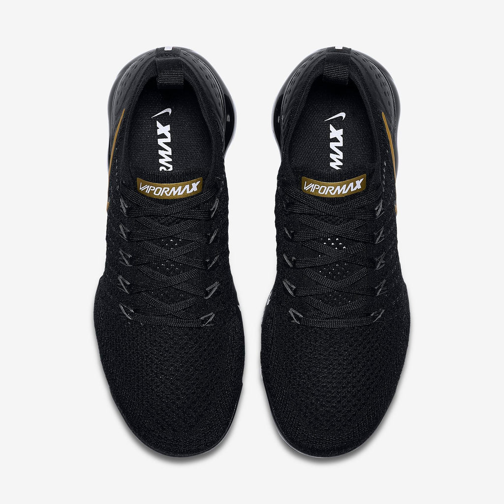 Nike Air VaporMax Flyknit 2 Sneakers in Black Gold 942842-012 - product image from the listing.