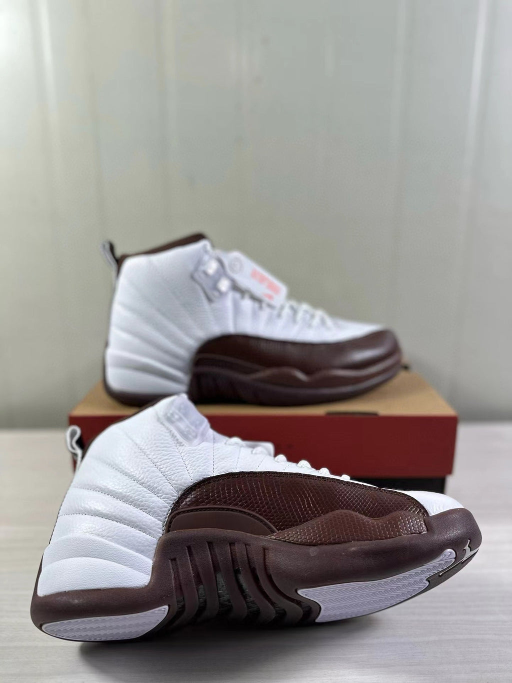 Air Jordan 12 Retro White Brown FZ5026-100 Sneakers - product image from the listing.