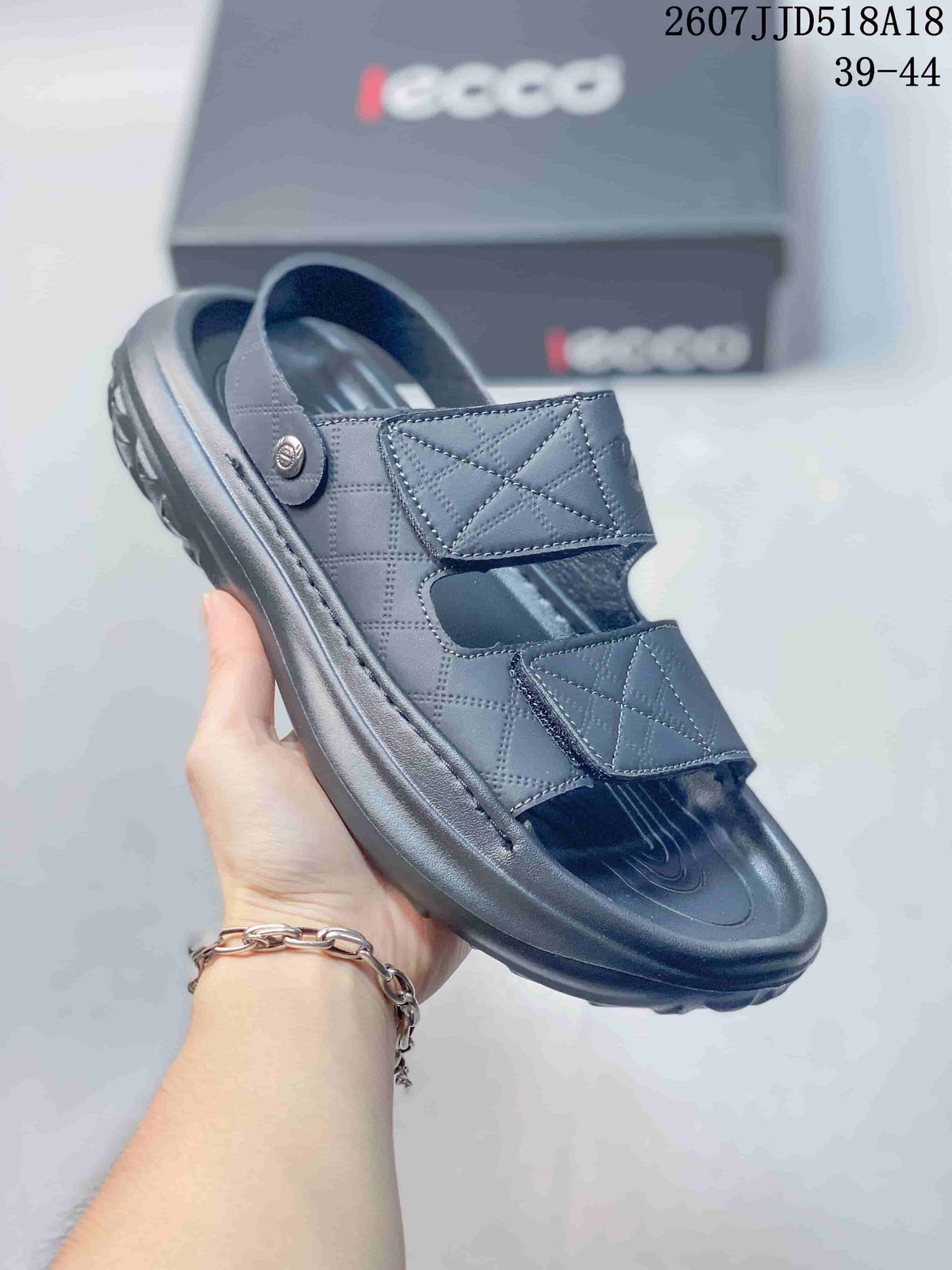 JJD518A18 Black Adjustable Sport Sandals by ECCO - product image from the listing.