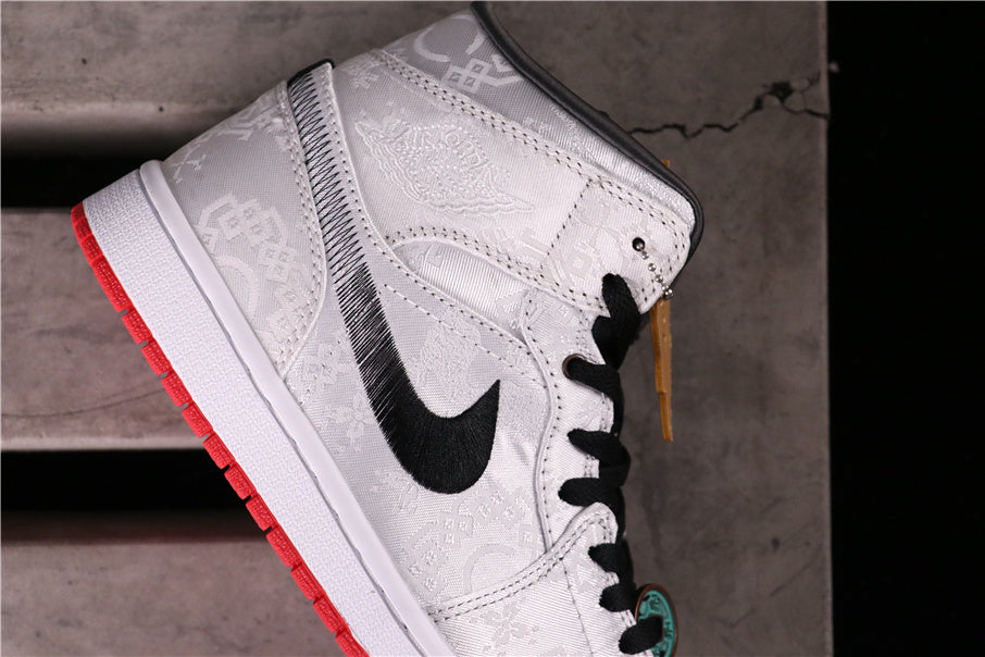 Edison Chen White Silk CU2804-100 Sneakers - Air Jordan 1 Mid - product image from the listing.