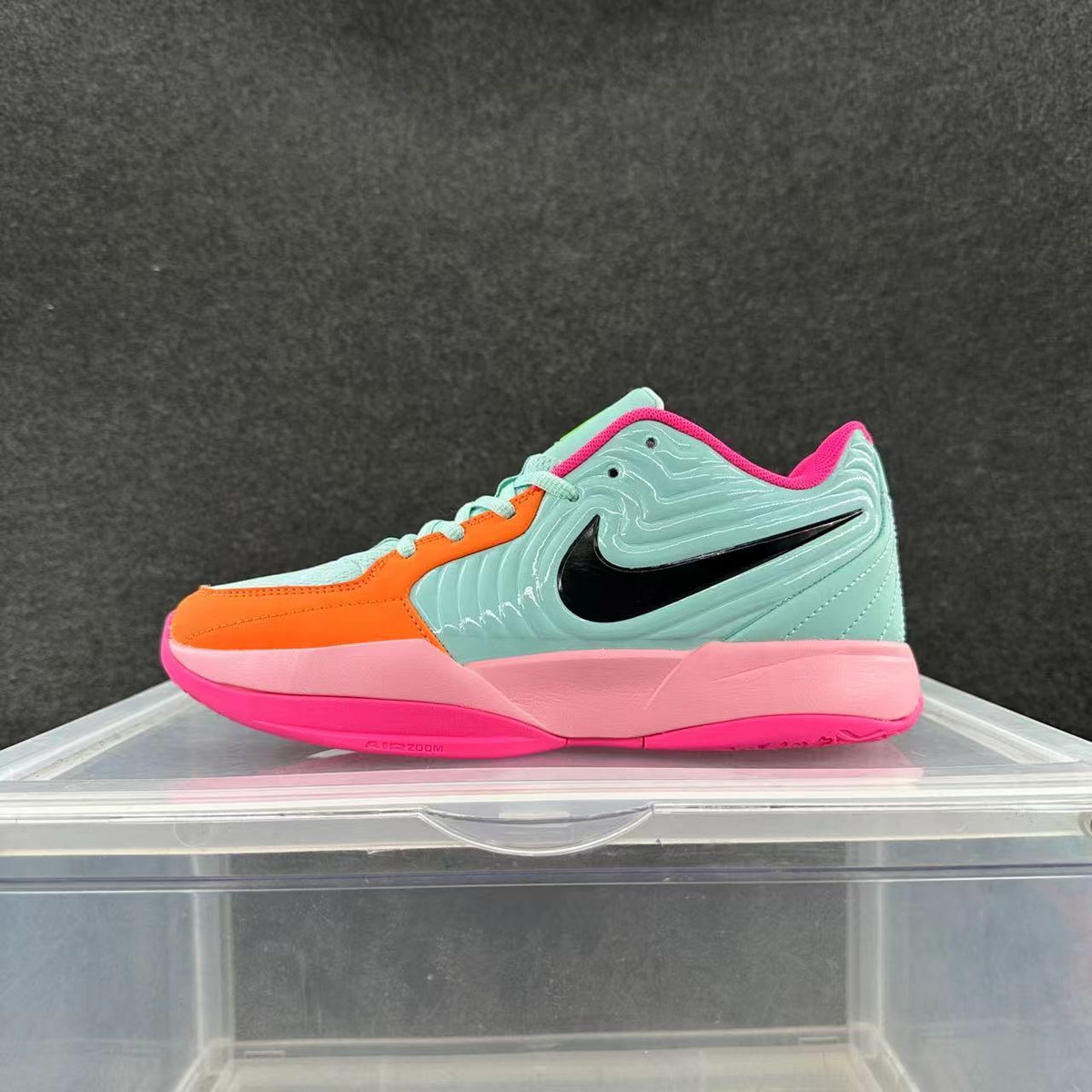 Nike Basketball Sneakers in Mint, Orange, in Pink and Black - product image from the listing.