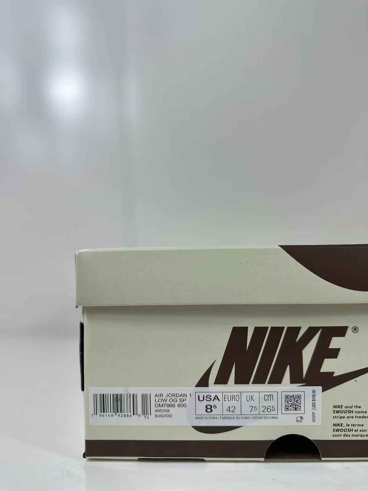 Nike Air Jordan 1 Low Travis Scott in White Pink DM7866-600 - product image from the listing.