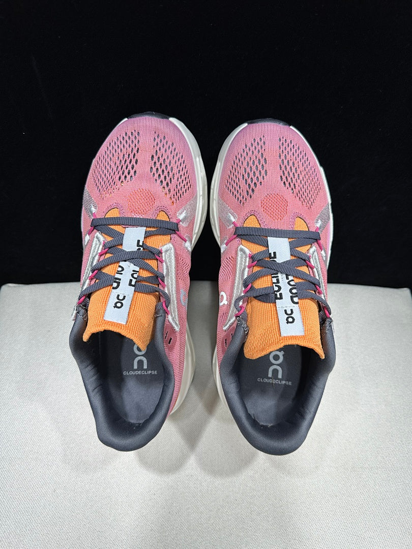Pink and White On CloudEclipse Running Shoes - product image from the listing.