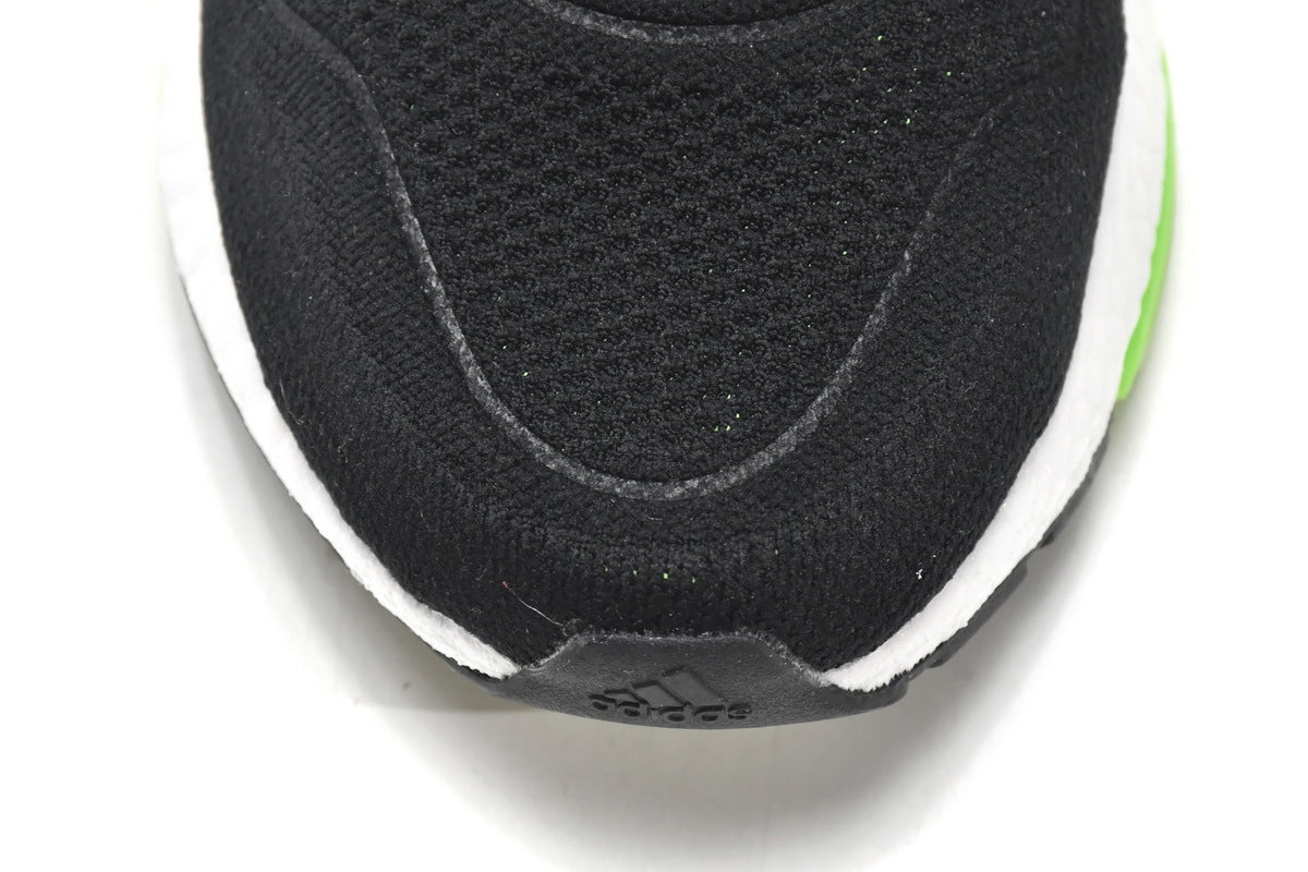 adidas UltraBoost 22 Black Solar Running Shoes in Green GX6640 - product image from the listing.