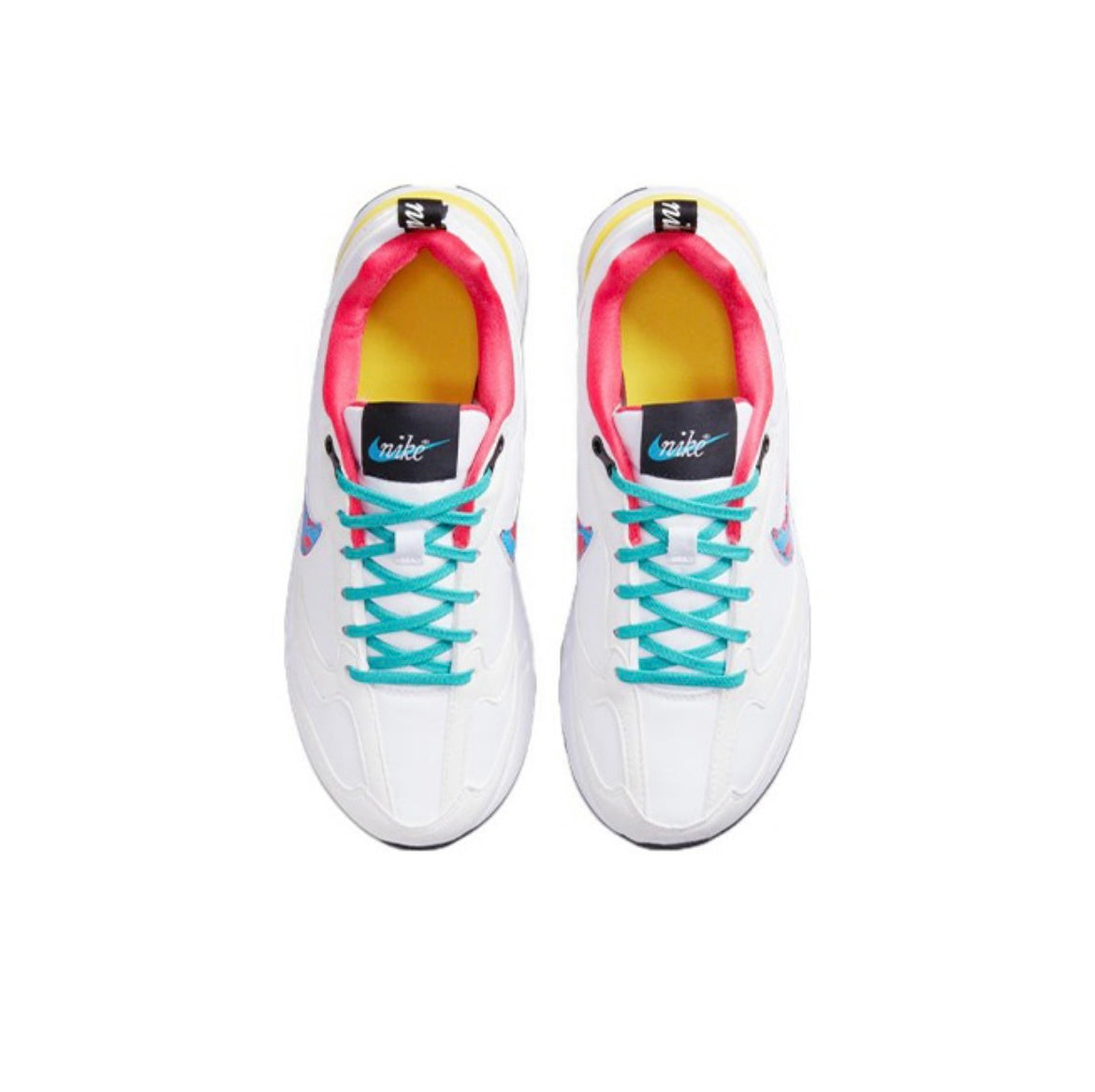 Nike Air Max Dawn Sneakers in White Pink Yellow DQ7772-100 - product image from the listing.
