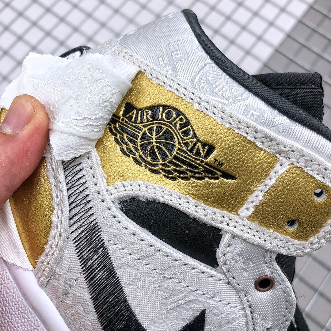 Edison Chen White Silk CU2804-100 Sneakers - Air Jordan 1 Mid - product image from the listing.