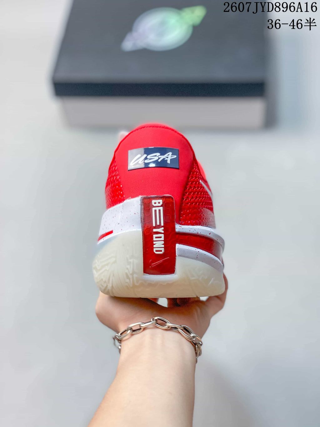 Nike Air Zoom G.T. Cut EP Basketball Shoes in Red White Blue - product image from the listing.