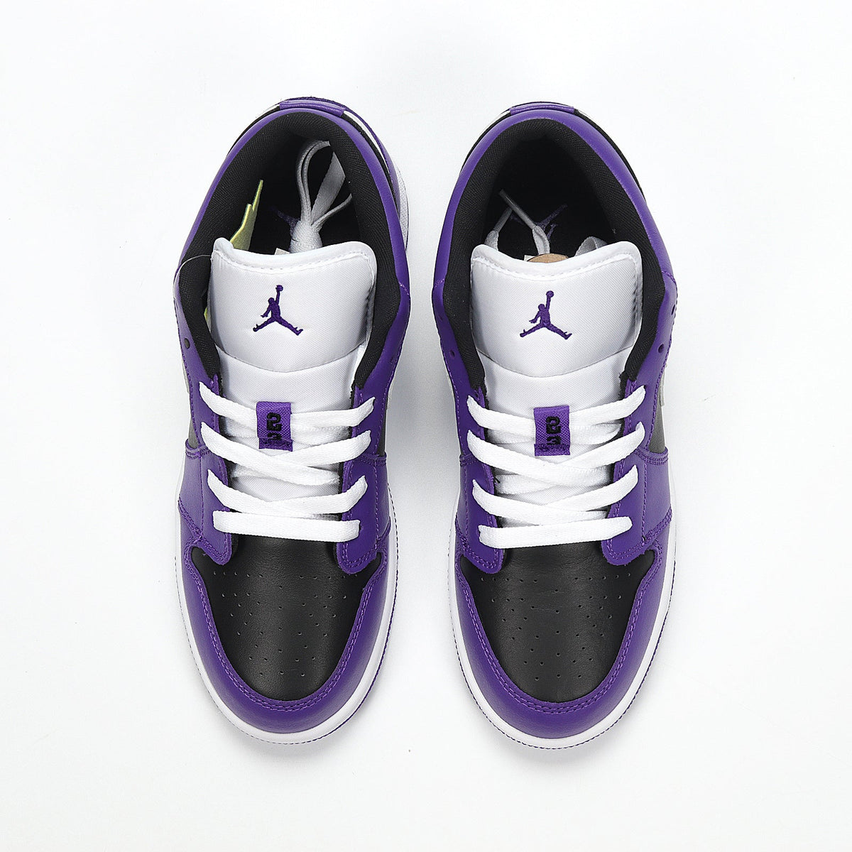 Jordan 1 Low Sneakers in Black Purple White 553560-501 - product image from the listing.