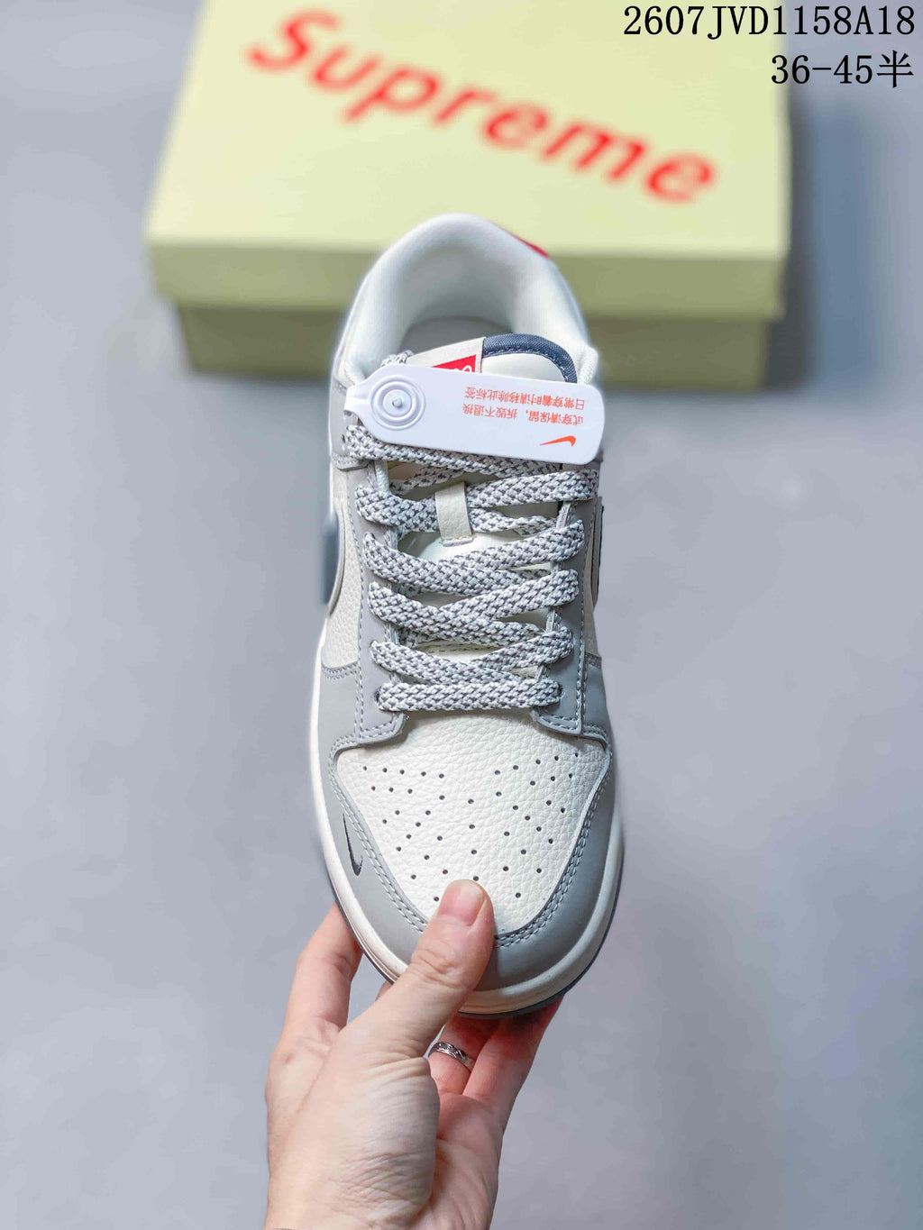 Nike SB Dunk Low Sneakers in Gray White Black - product image from the listing.