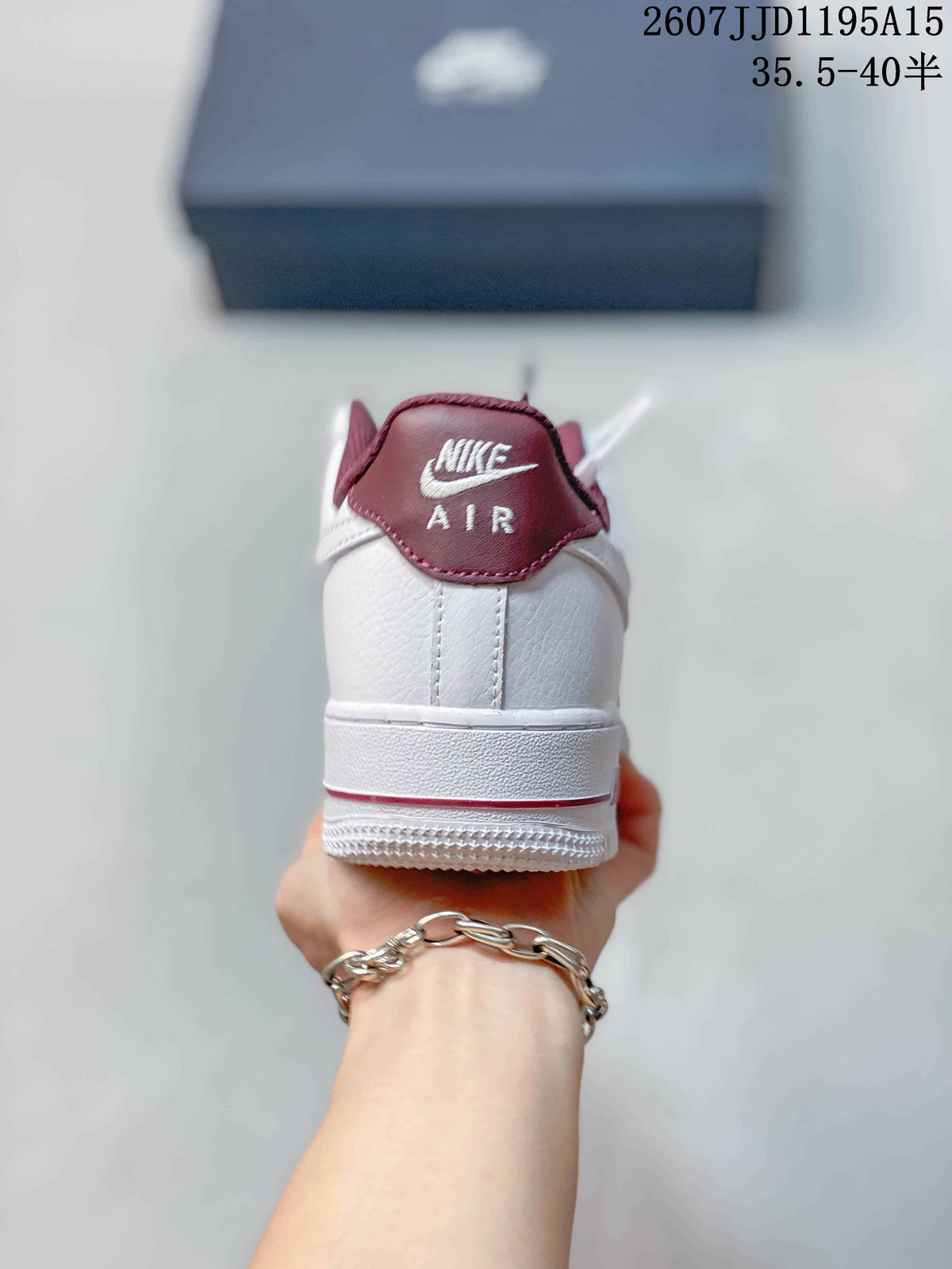Nike Air Force 1 '07 Low Sneakers in White Burgundy - product image from the listing.
