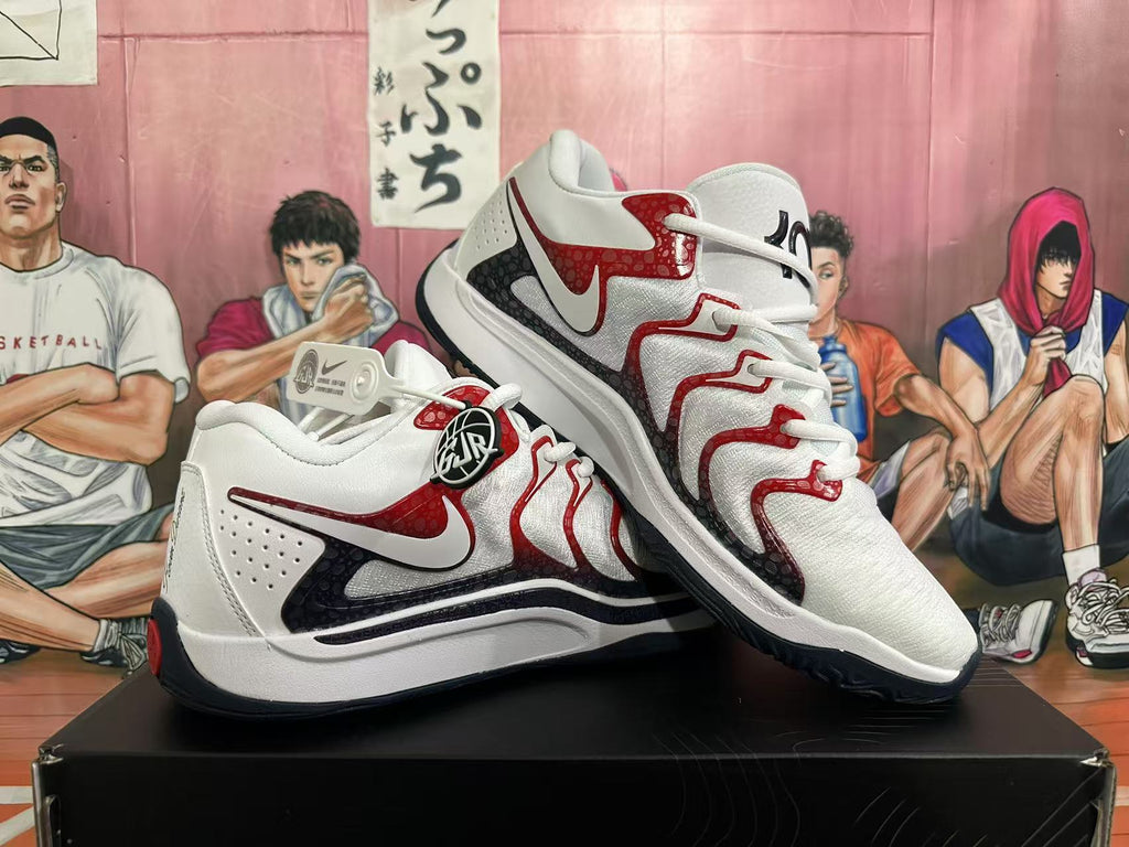 Nike KD 17 USA Basketball Shoes in White Red Black - product image from the listing.