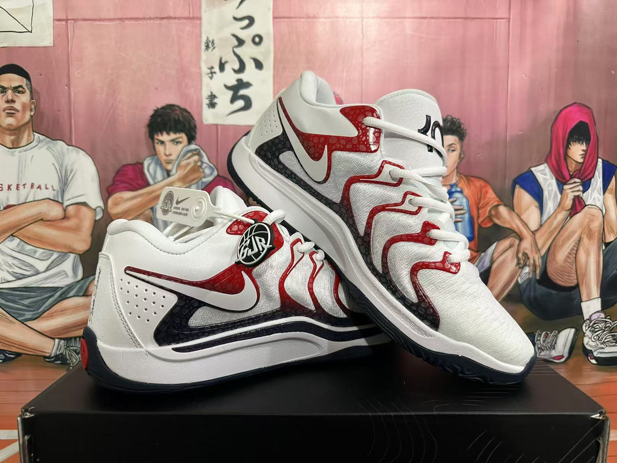 Nike KD 17 USA Basketball Shoes in White Red Black - product image from the listing.