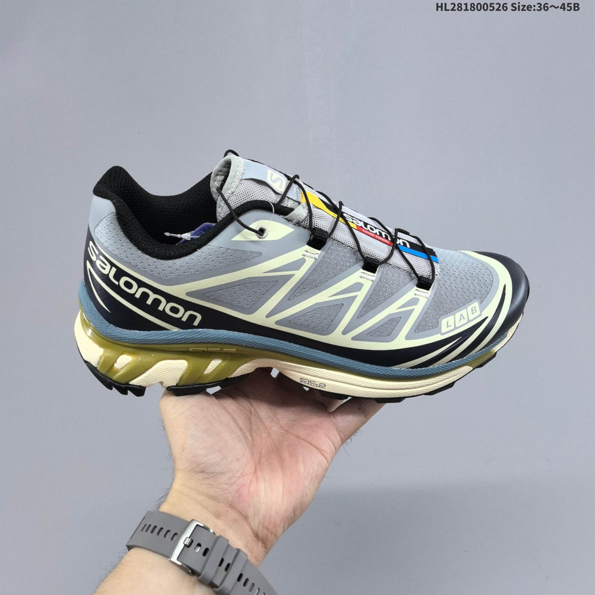 Salomon XT-6 Expanse Trail Running Sneakers in Grey - product image from the listing.