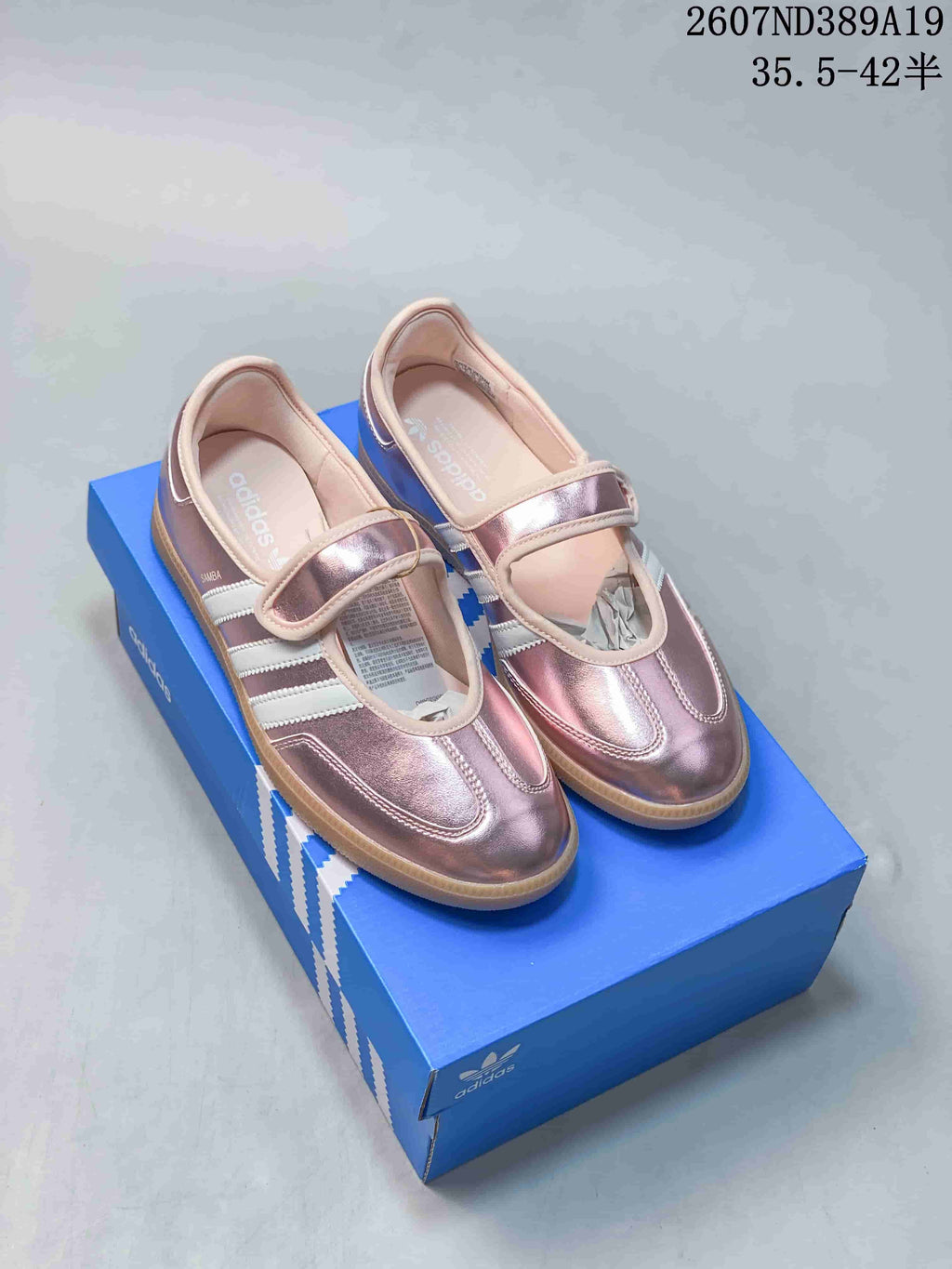 adidas Samba Jane Mary Jane Sneakers in Metallic Pink - product image from the listing.
