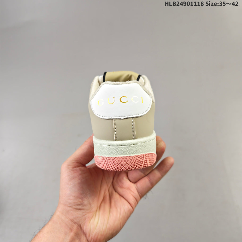 Gucci Screener Low-Top Sneakers in Beige, in Pink and Multicolor - product image from the listing.