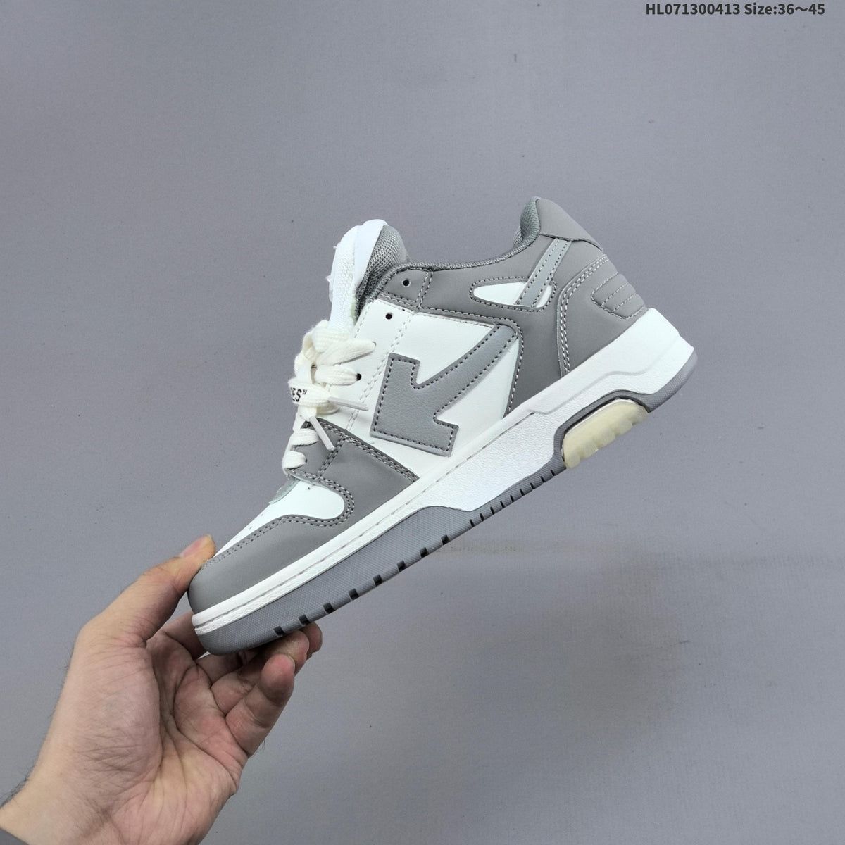 White and Grey Off-White Arrows Low-Top Sneakers - product image from the listing.