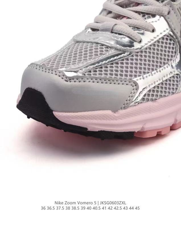 Nike Zoom Vomero 5 Sneakers in Silver Pink JKS0603ZXL - product image from the listing.