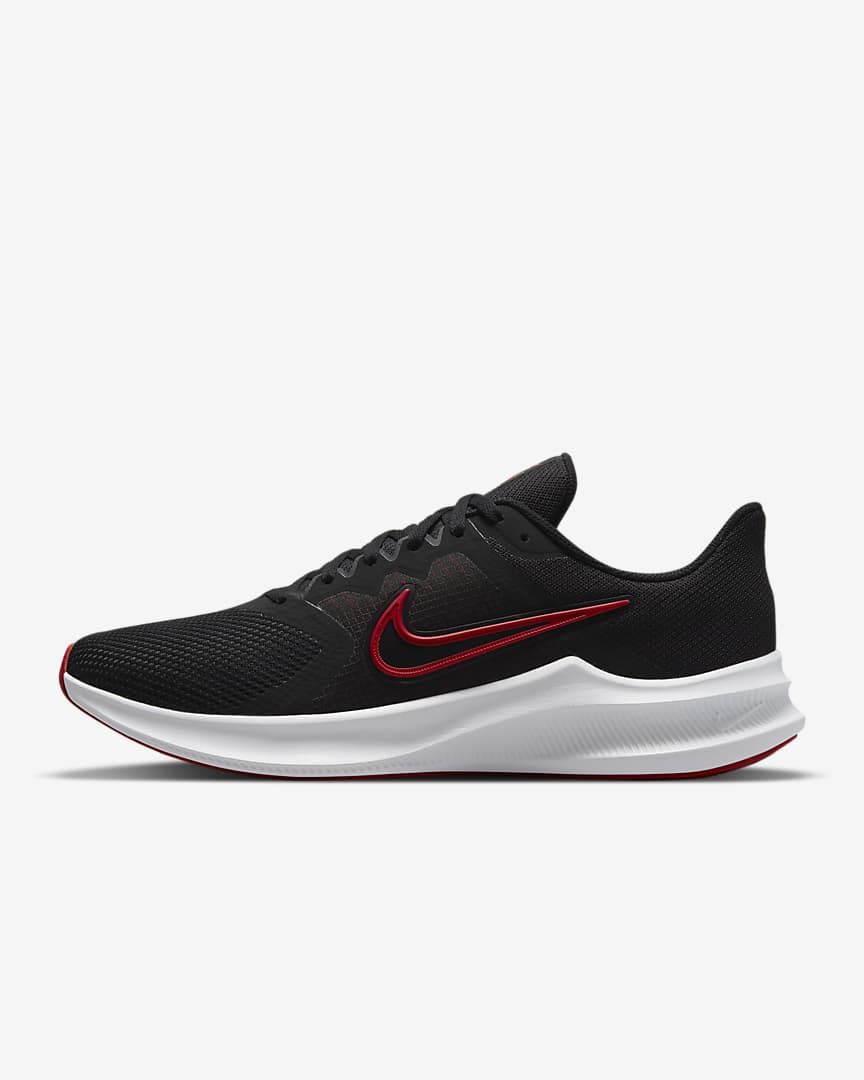 Nike Downshifter 11 Running Shoes in Black Red CW3411-005 - product image from the listing.