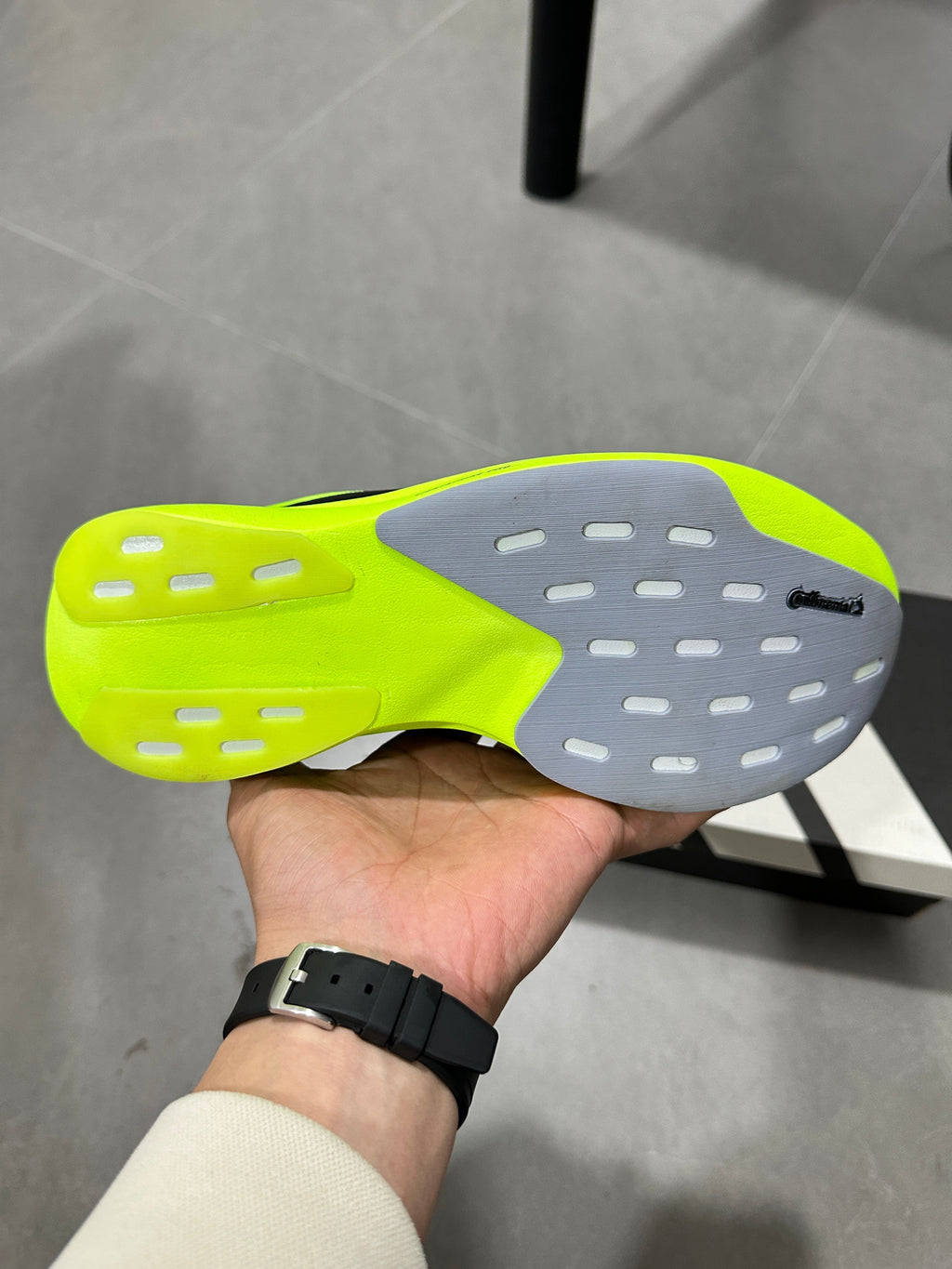 Adidas Adizero Lightstrike Pro Running Shoes, Neon in Green - product image from the listing.