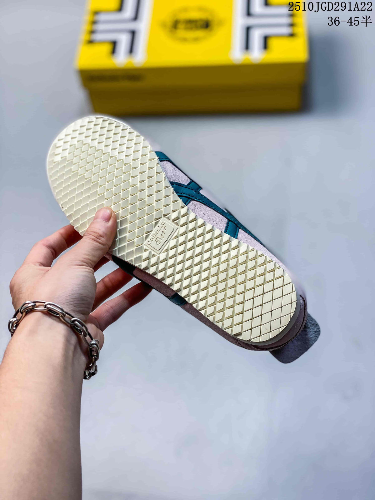 Onitsuka Tiger Trainers Pink Teal Style 2510JGD291A22 - product image from the listing.