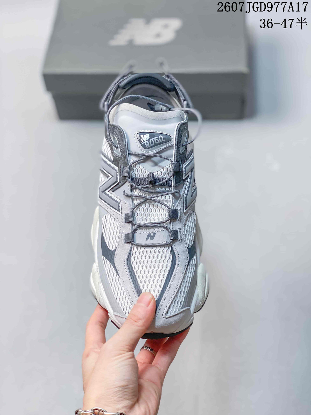 New Balance 9060 Grey White Mule Trainers - product image from the listing.