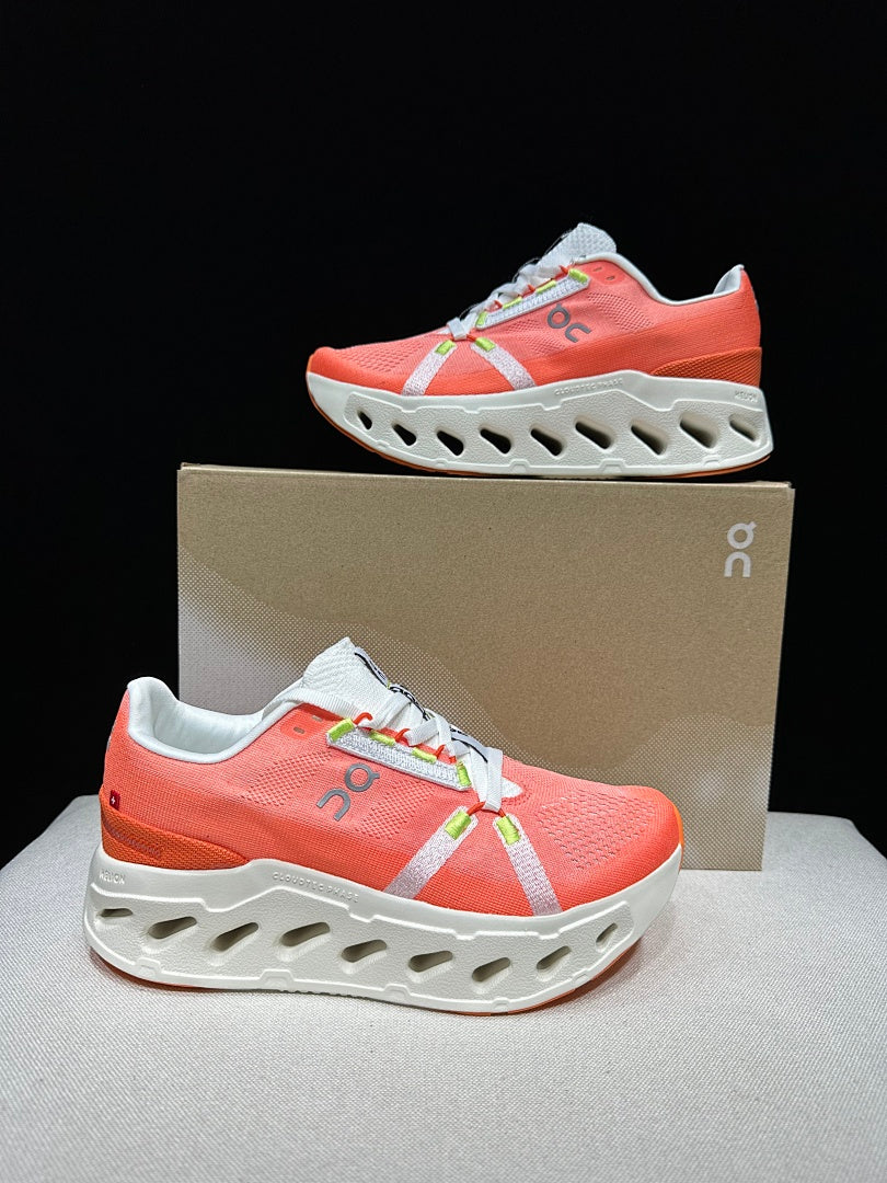 On Cloud Eclipse Running Shoes in Flame and in Ivory - product image from the listing.