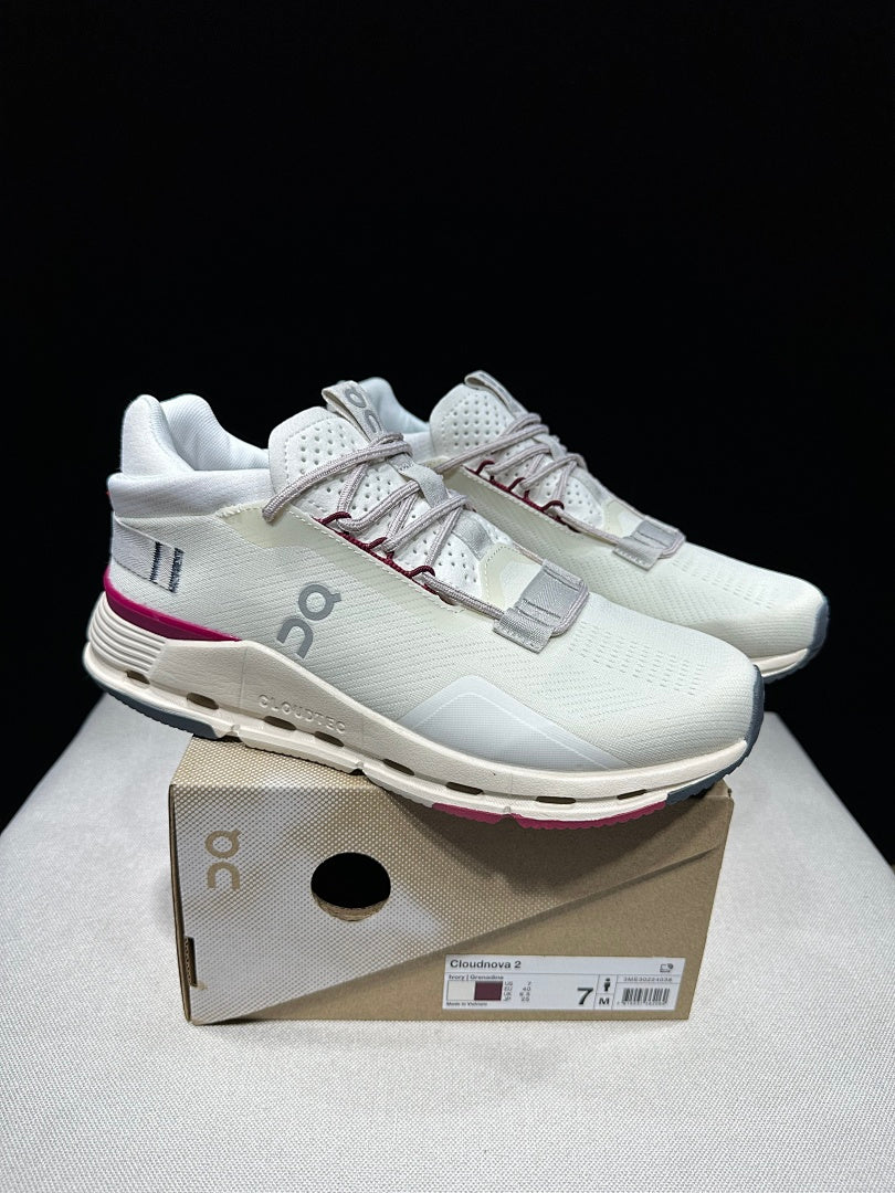 Ivory and Pink On Cloudnova 2 Sneakers - product image from the listing.