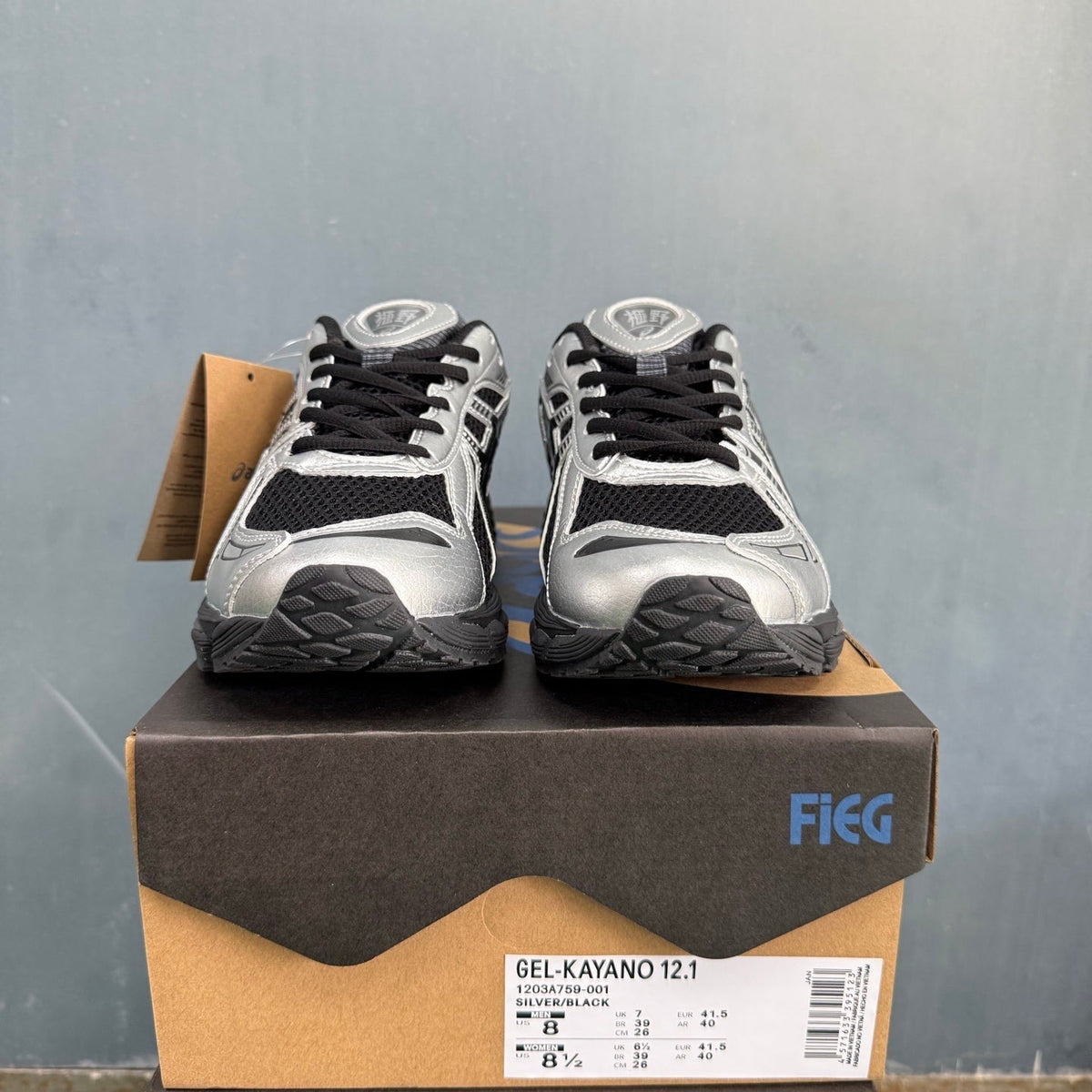 ASICS GEL-KAYANO 12.1 Sneakers in Silver Black 1203A759-001 - product image from the listing.