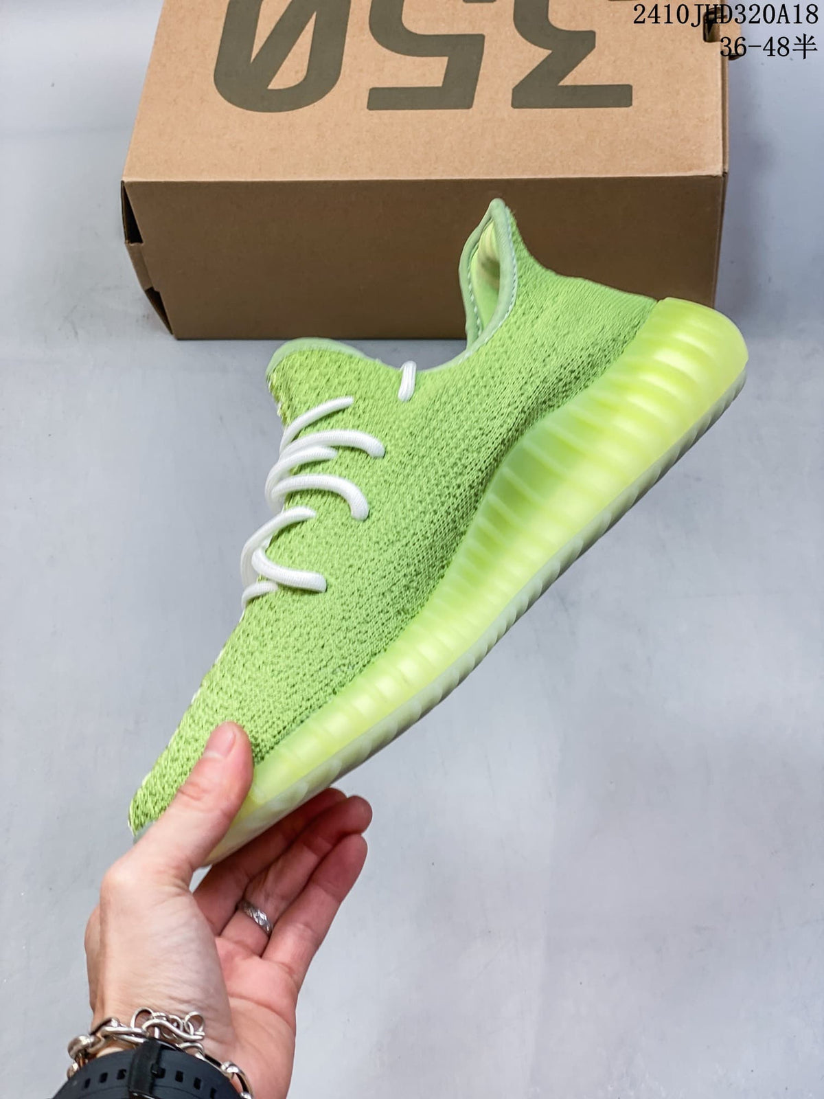 Adidas Yeezy Boost 350 V2 Sneakers in Green White - product image from the listing.
