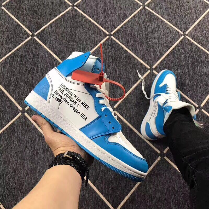 Air Jordan 1 High Sneakers in Off-White University Blue - product image from the listing.