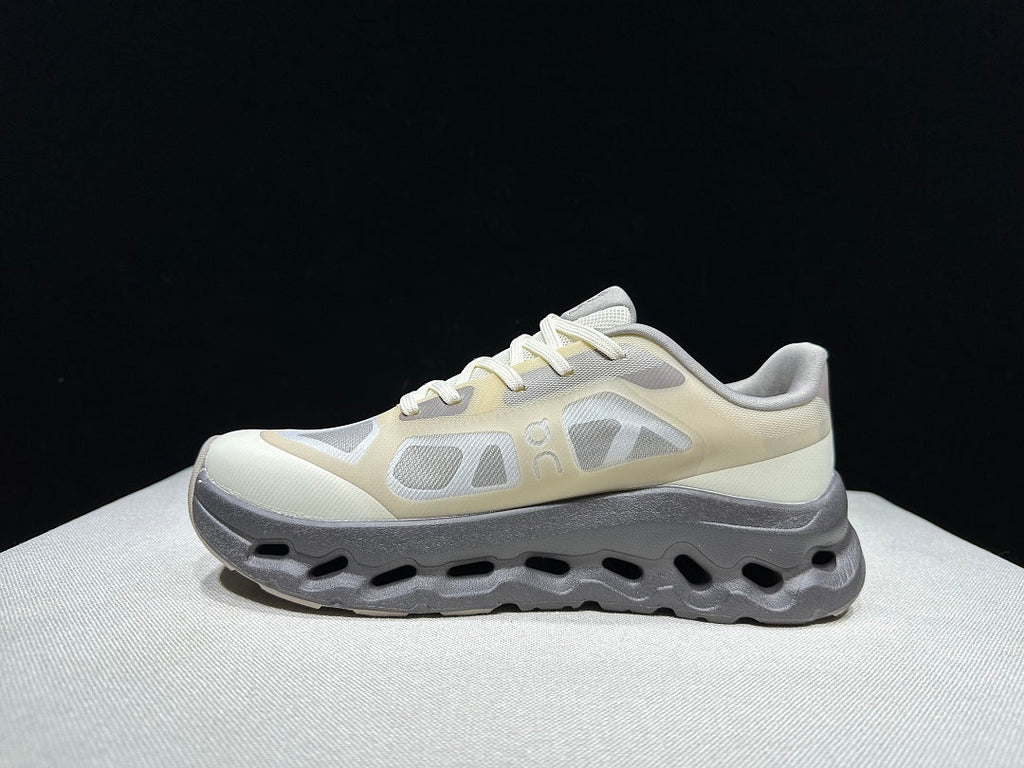 On Cloudtilt Remix Trainers in White and Pebble - product image from the listing.