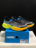 HOKA Speedgoat 5 Trail Running Shoes in Black Gray - product image from the listing.