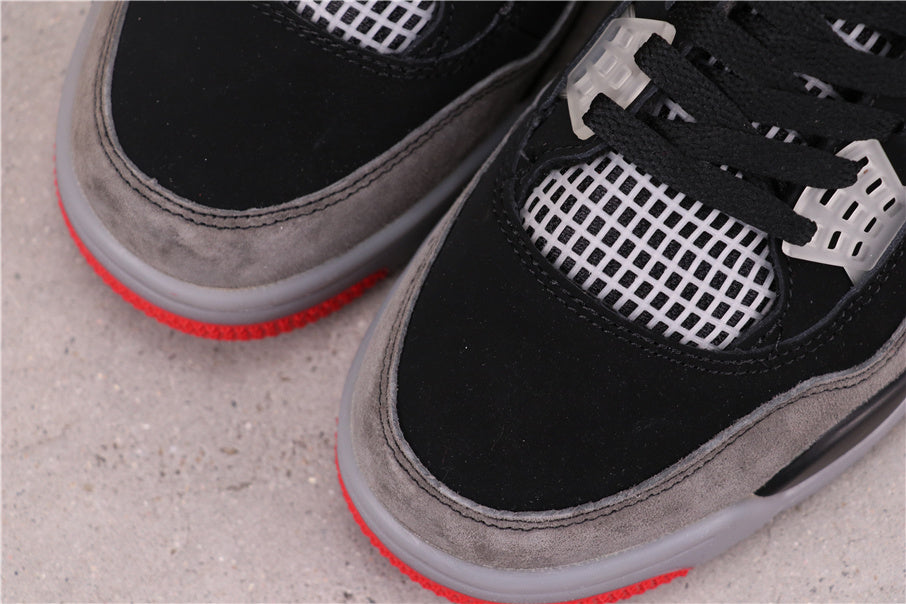 Air Jordan 4 Sneakers in Black Grey Red AQ9129-412 - product image from the listing.