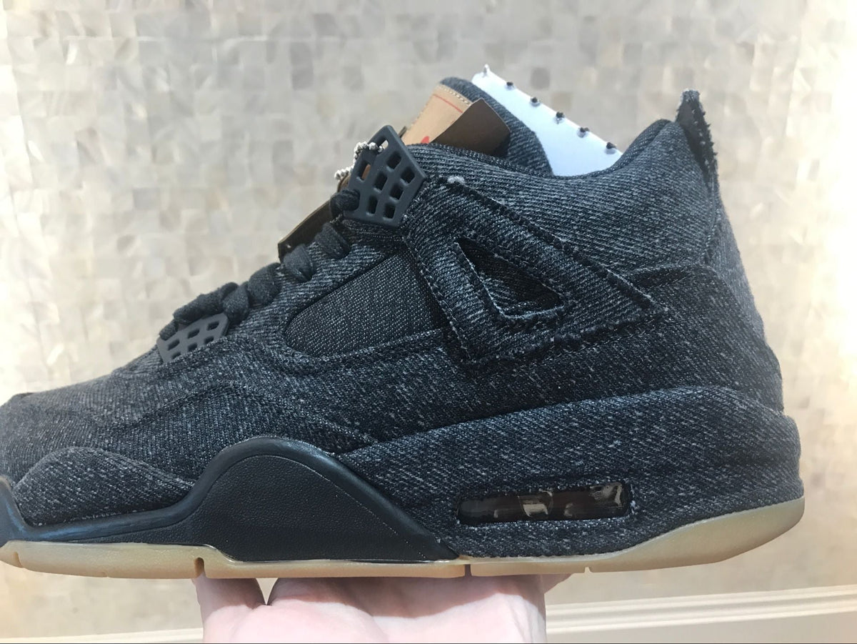 Jordan 4 Retro Levi's Sneakers in Black Denim A02571-001 - product image from the listing.