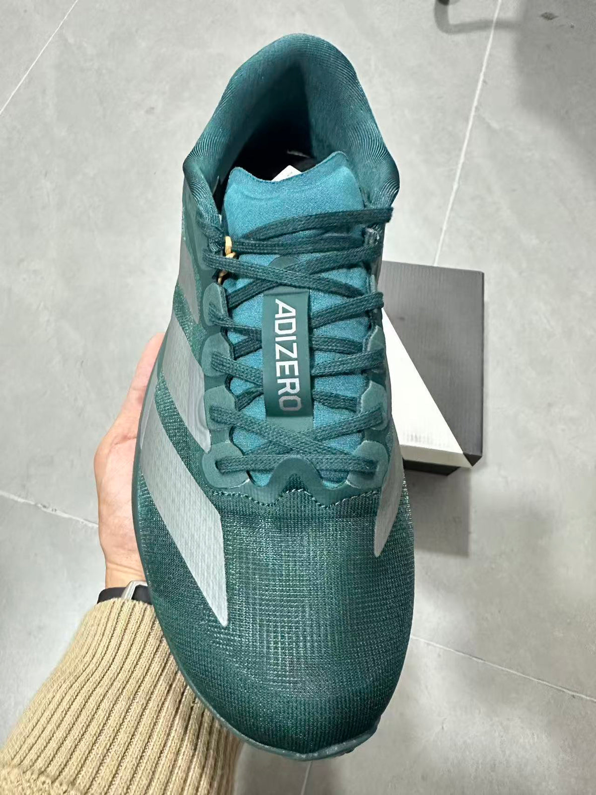 Adidas Adizero Lightstrike Pro Running Shoes, in Green - product image from the listing.