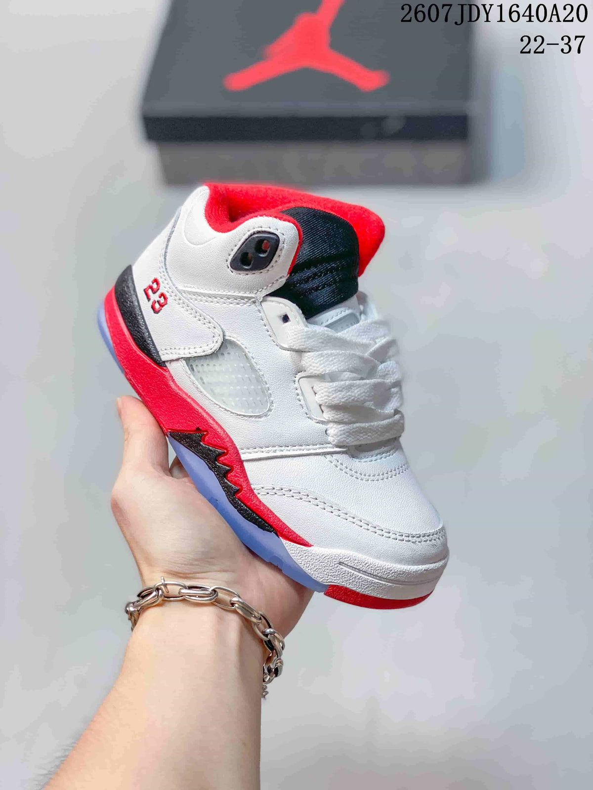 Air Jordan 5 Retro Kids' Mid-Top Sneakers - product image from the listing.