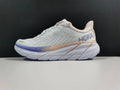 Women's HOKA White and Purple Running Sneakers - product image from the listing.