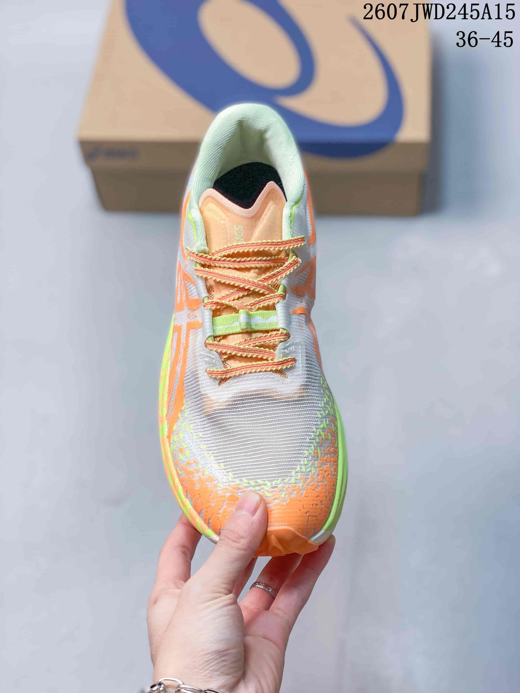 ASICS GEL-MAGIC SPEED 4 CP Sneakers in White Orange Lime - product image from the listing.