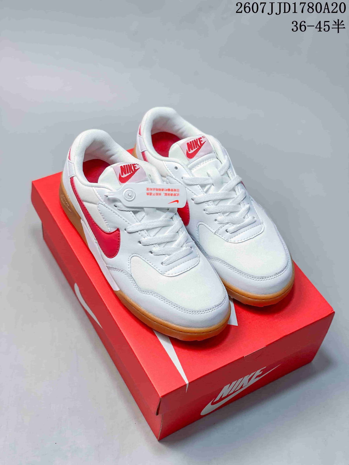 Nike Terra Manta Suede Trainers White Red Gum Sole - product image from the listing.