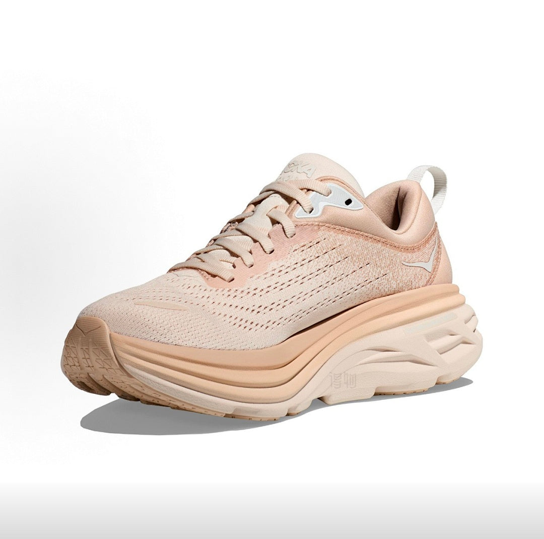Beige Brown HOKA Bondi 8 Running Shoes - product image from the listing.
